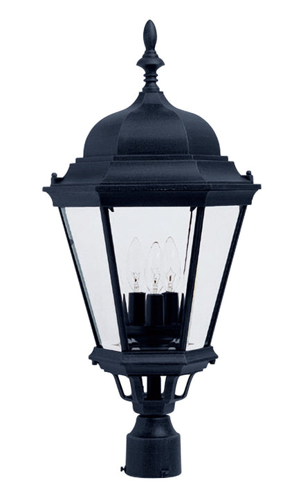 Maxim 1007BK Three Light Outdoor Pole/Post Lantern, Black