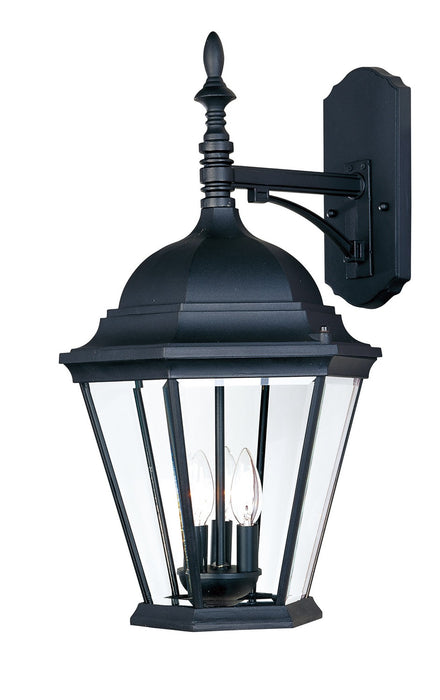 Maxim 1008BK Three Light Outdoor Wall Lantern, Black