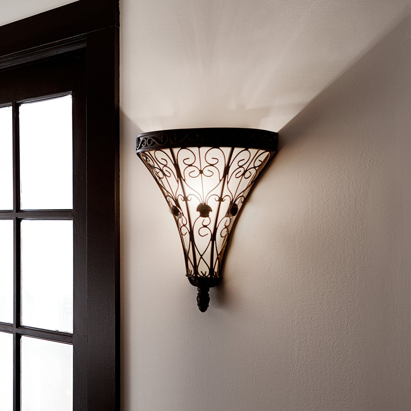Kichler 45131TRZ One Light Wall Sconce, Terrene Bronze