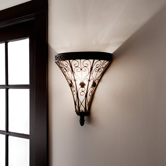 Kichler 45131TRZ One Light Wall Sconce, Terrene Bronze
