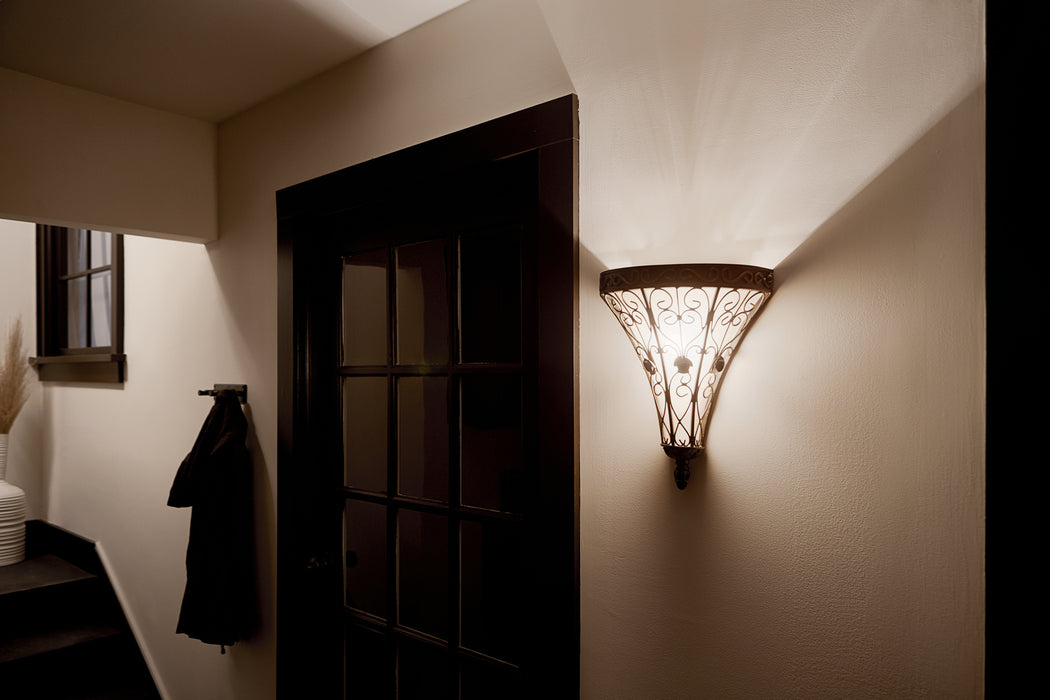 Kichler 45131TRZ One Light Wall Sconce, Terrene Bronze