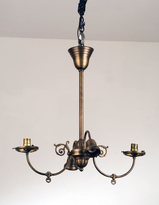Meyda Tiffany 101797 Four Light Oblong Chandelier Hardware, Antique Brass