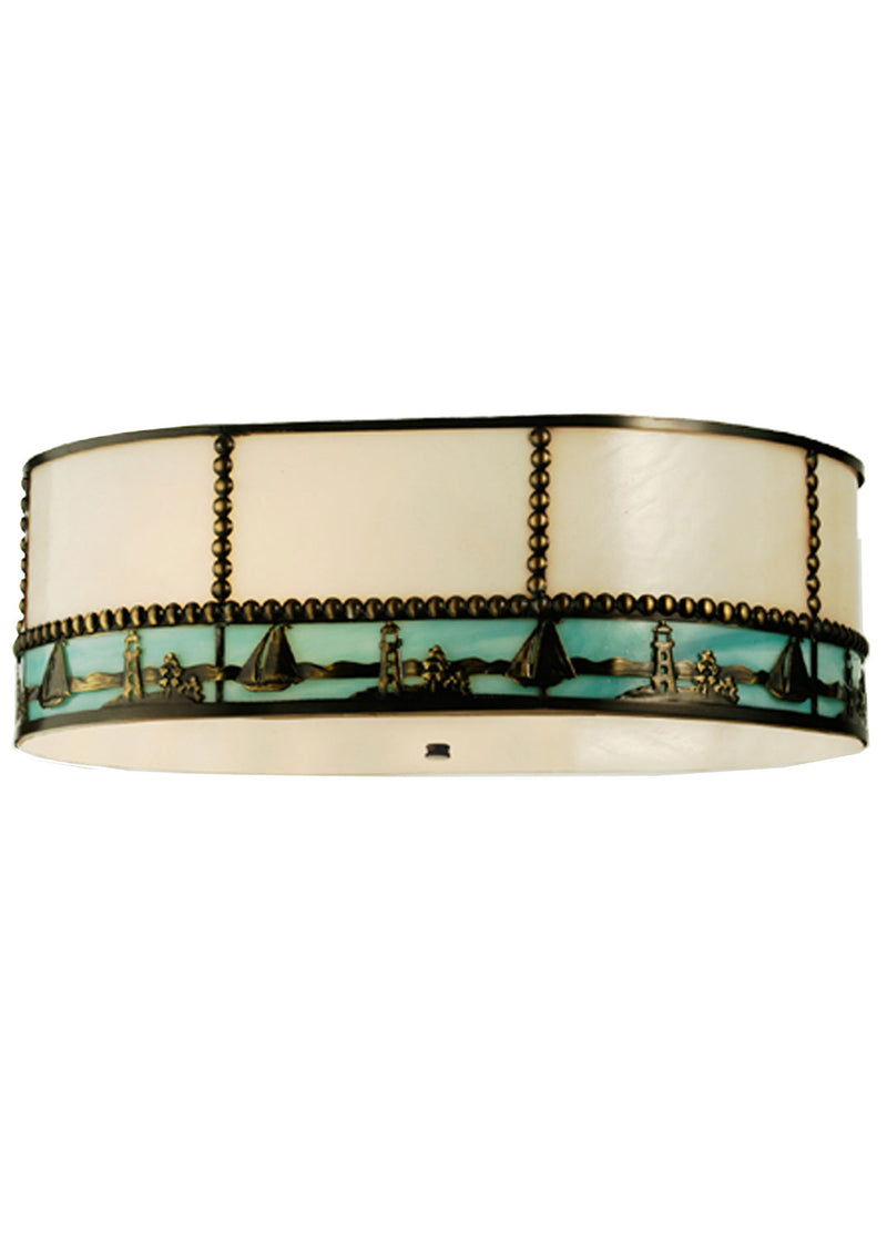 Meyda Tiffany 102522 Two Light Fan Light Shade, Craftsman Brown