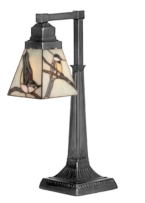 Meyda Tiffany 105539 One Light Desk Lamp, Seafoam Beige Bla Grey