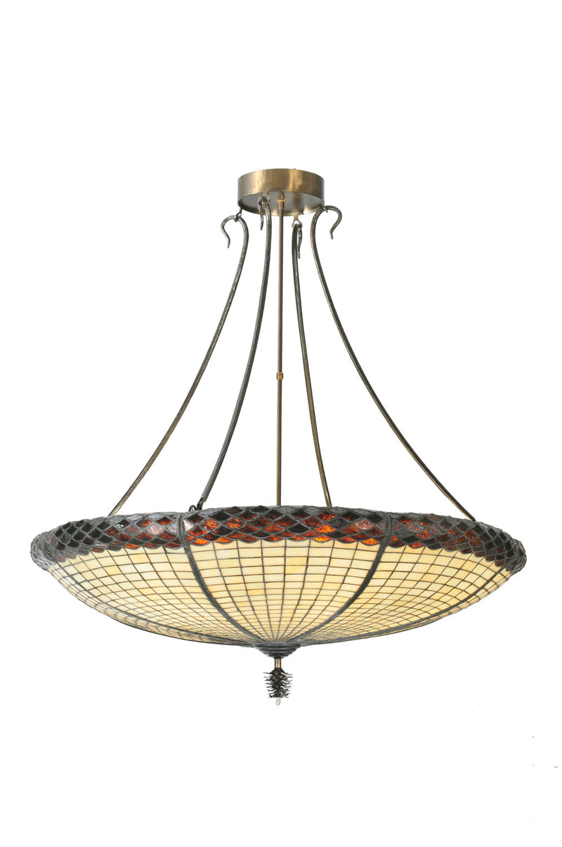 Meyda Tiffany 105628 Six Light Inverted Pendant, Antique Copper