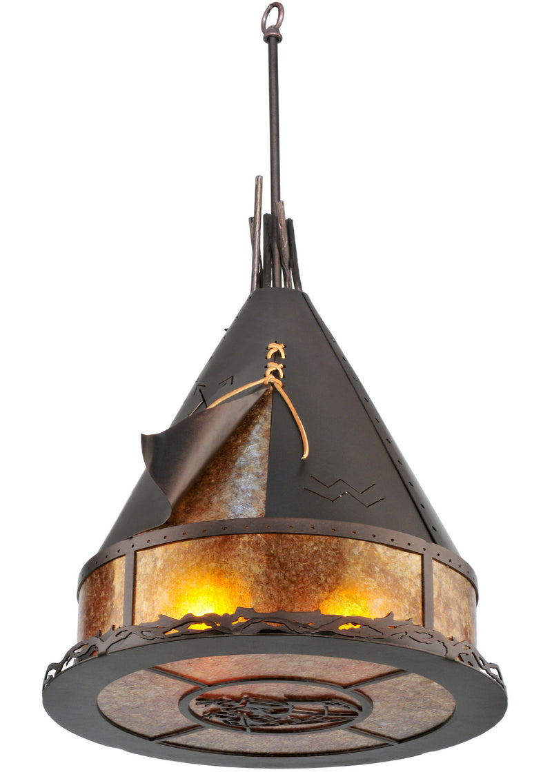 Meyda Tiffany 106543 Two Light Pendant, Mahogany Bronze