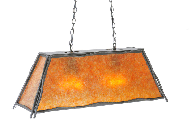 Meyda Tiffany 106703 Six Light Oblong Pendant, Wrought Iron