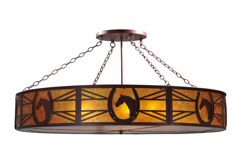 Meyda Tiffany 106840 Eight Light Semi-Flushmount, Rust