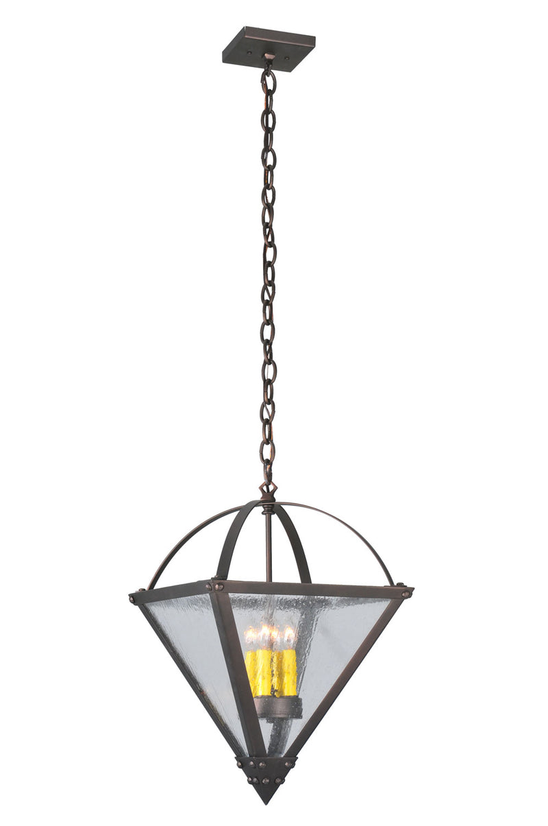 Meyda Tiffany 107102 Four Light Inverted Pendant, Mahogany Bronze