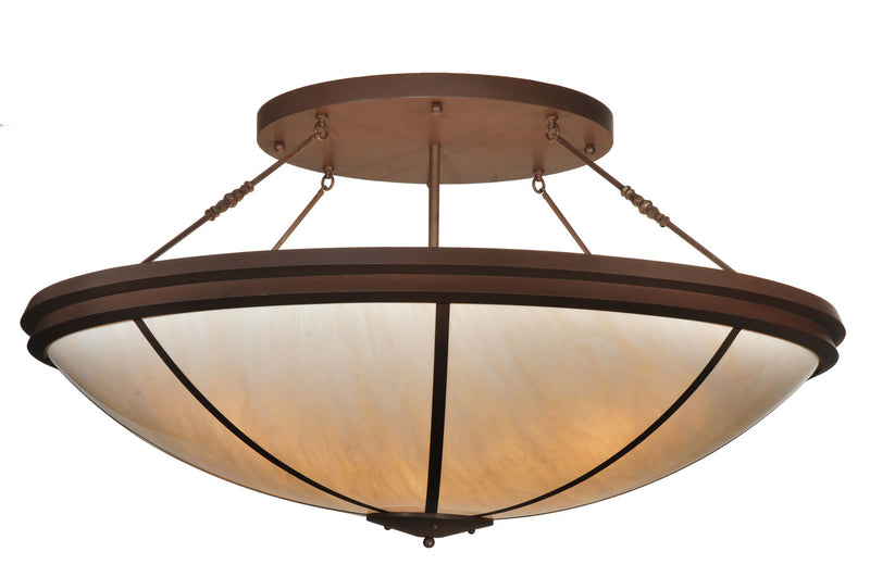 Meyda Tiffany 107469 Eight Light Semi-Flushmount, Cafe Noir