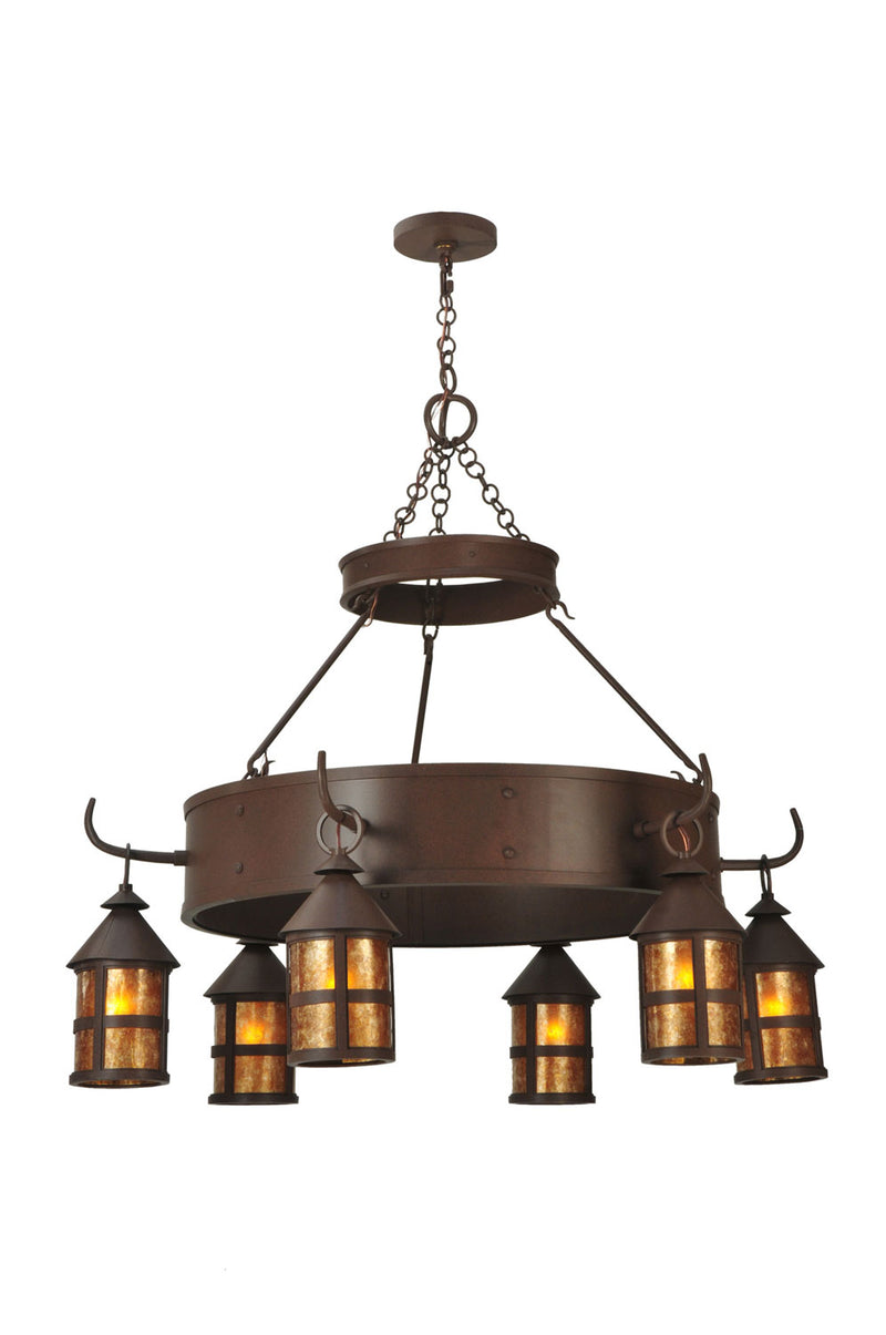 Meyda Tiffany 107472 Six Light Chandelier, Cafe Noir