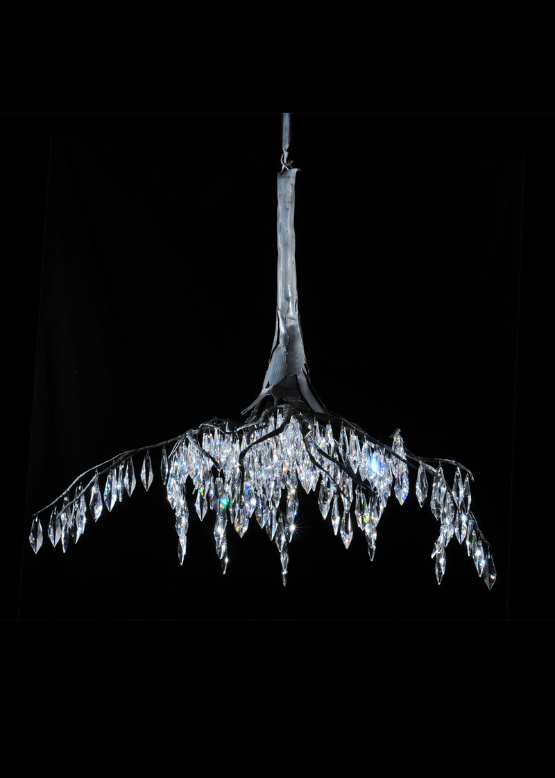 Meyda Tiffany 108086 One Light Chandelier, Wrought Iron,Hand Wrought Iron