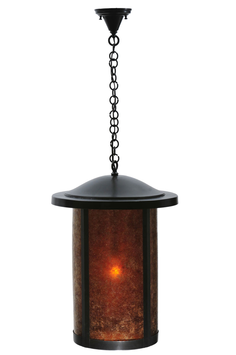 Meyda Tiffany 108098 One Light Hanging Lantern, Craftsman Brown