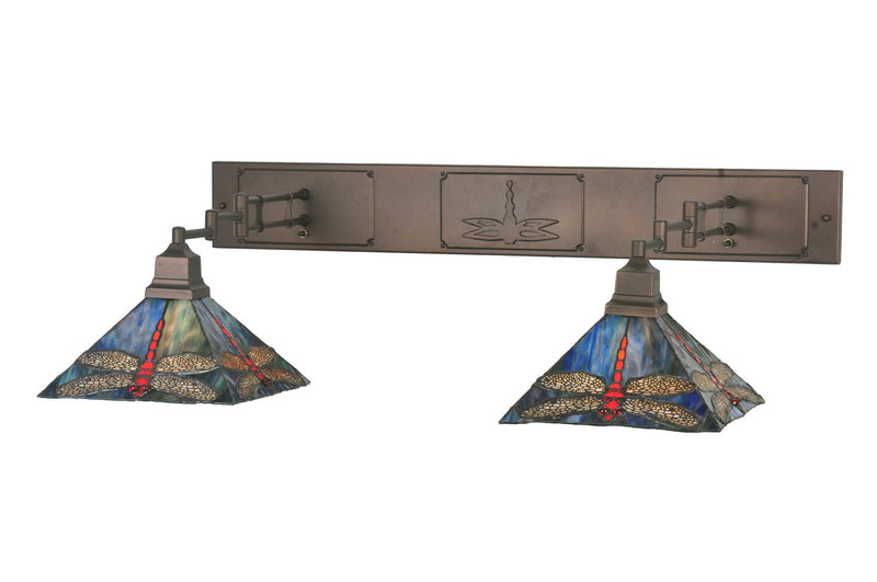 Meyda Tiffany 108318 Two Light Wall Sconce, Mahogany Bronze