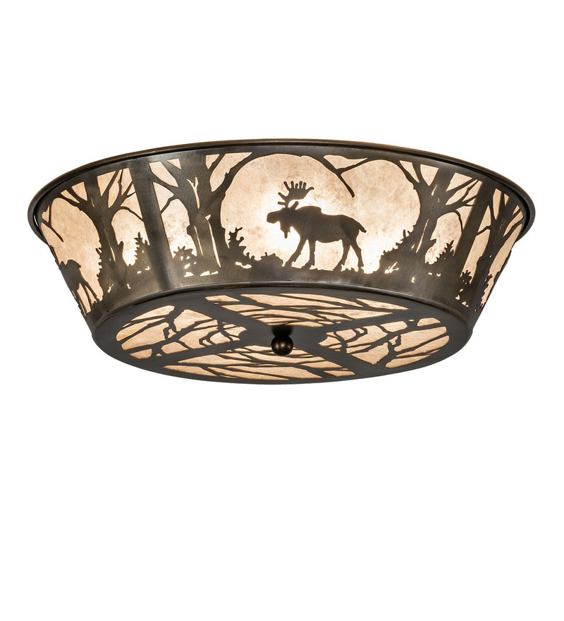 Meyda Tiffany 108638 Four Light Flushmount, Antique Copper