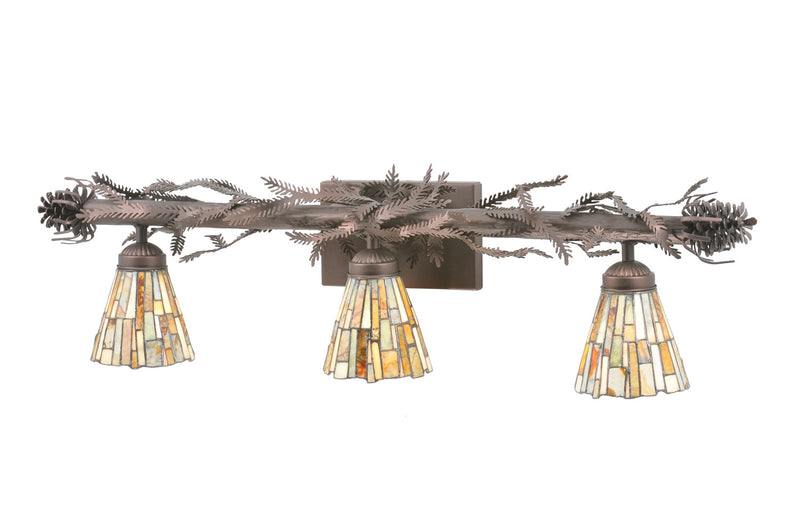 Meyda Tiffany 108664 Three Light Wall Sconce, Mahogany Bronze