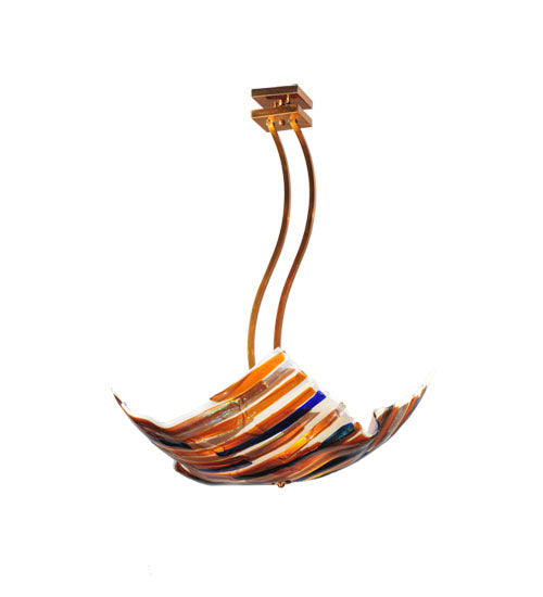 Meyda Tiffany 108741 Three Light Semi-Flushmount, Transparent Copper