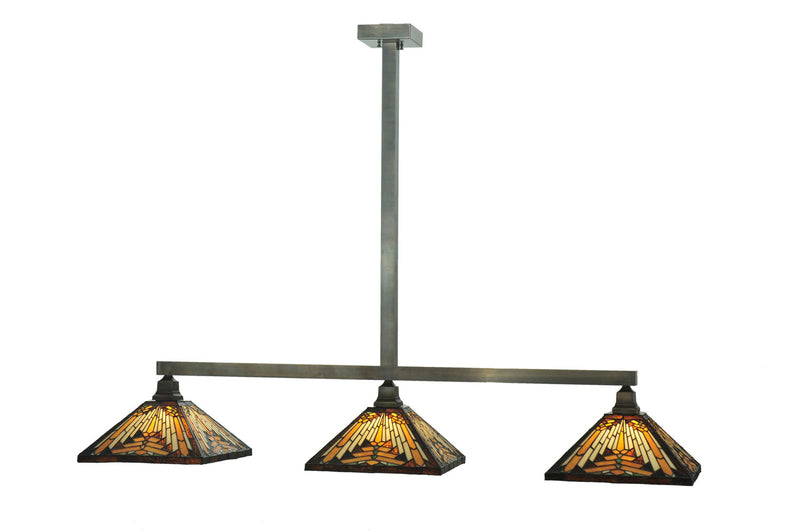 Meyda Tiffany 108910 Three Light Island Pendant, Antique Brass