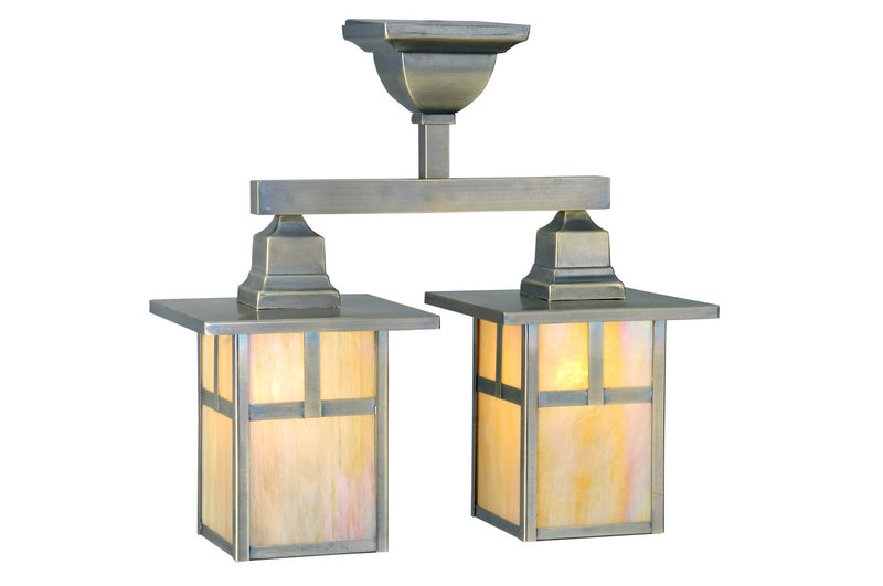Meyda Tiffany 109152 Two Light Semi-Flushmount, Antique Brass