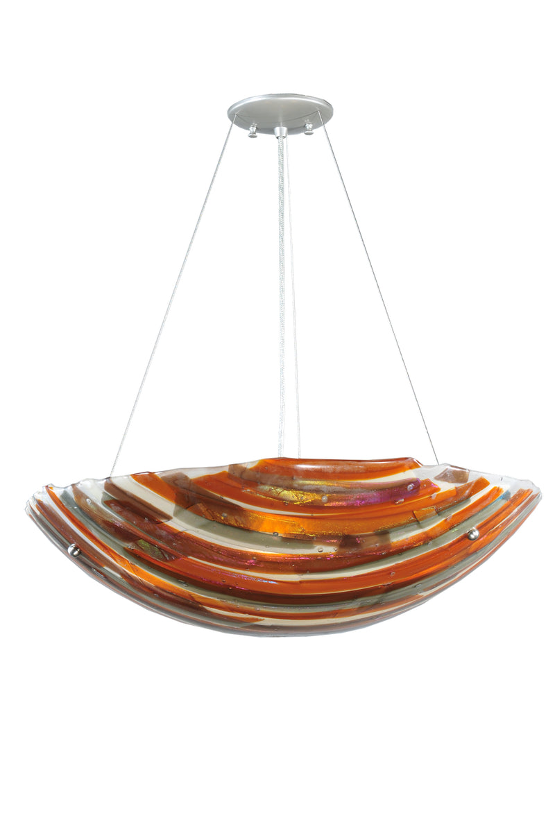 Meyda Tiffany 109206 Three Light Inverted Pendant, Nickel