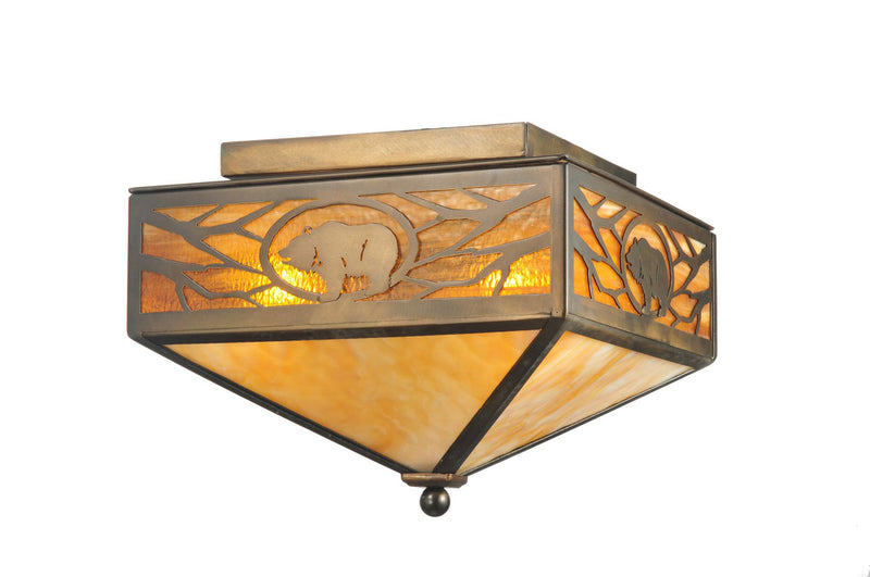 Meyda Tiffany 109214 Four Light Flushmount, Antique Copper