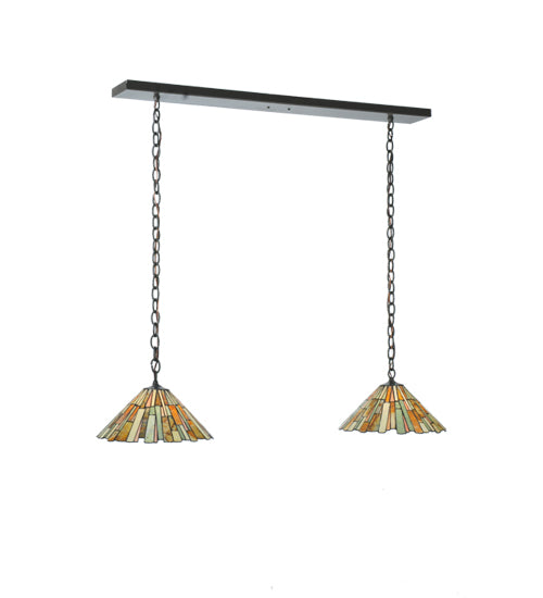 Meyda Tiffany 109315 Two Light Island Pendant, Timeless Bronze