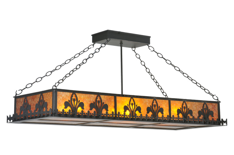 Meyda Tiffany 109377 Six Light Oblong Pendant, Textured Black