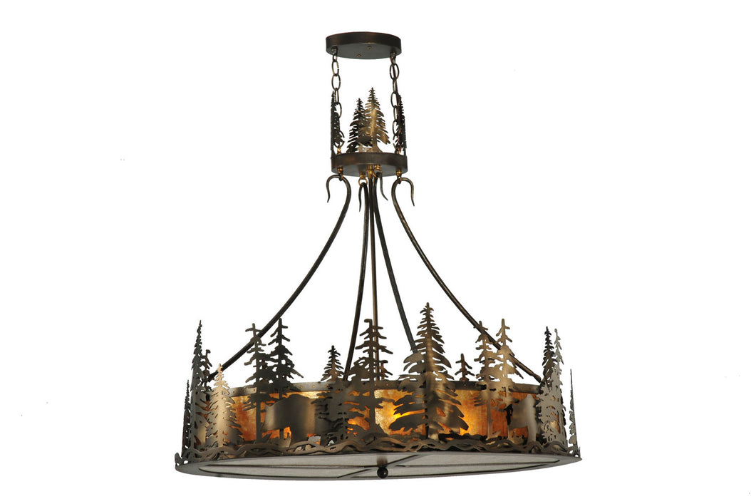 Meyda Tiffany 109695 Four Light Inverted Pendant, Antique Copper