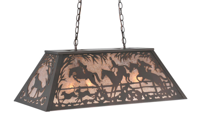 Meyda Tiffany 109866 Six Light Oblong Pendant, Mahogany Bronze