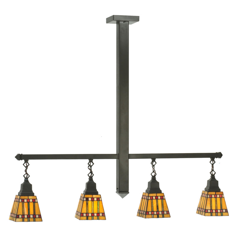 Meyda Tiffany 110091 Four Light Island Pendant, Timeless Bronze