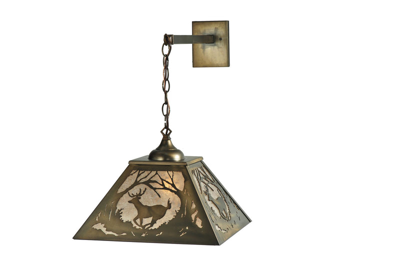 Meyda Tiffany 110131 Two Light Hanging Wall Sconce, Brushed Nickel