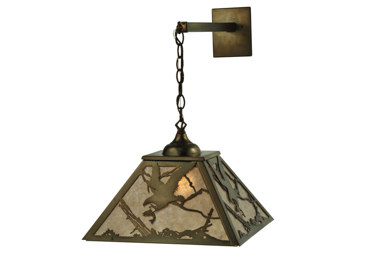 Meyda Tiffany 110135 One Light Wall Sconce, Antique Copper/Silver Mica