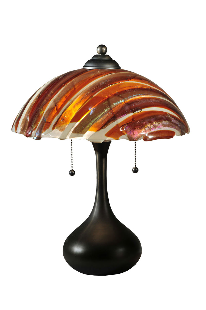 Meyda Tiffany 110445 Two Light Table Lamp, Craftsman Brown