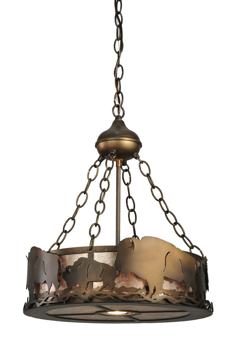 Meyda Tiffany 110643 Three Light Pendant, Antique Copper