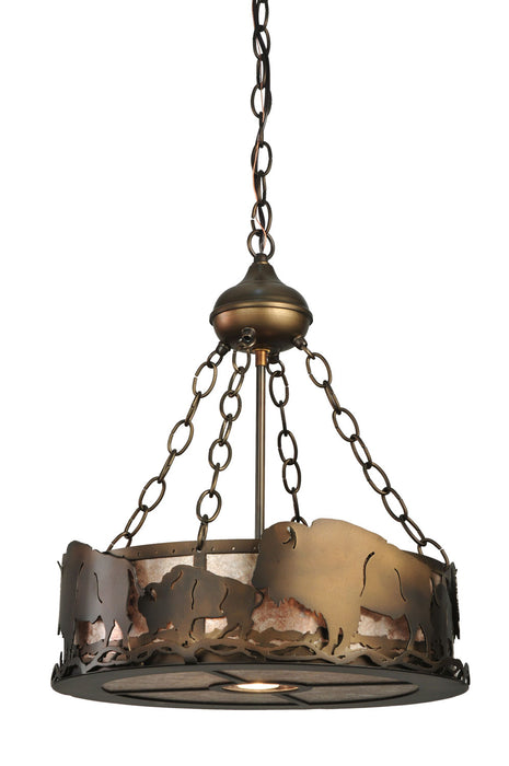 Meyda Tiffany 110643 Three Light Pendant, Antique Copper