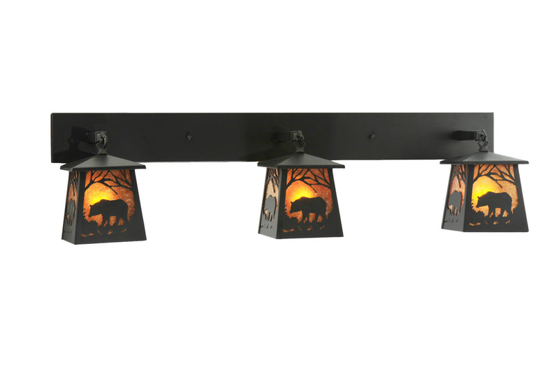 Meyda Tiffany 110745 Three Light Wall Sconce, Black