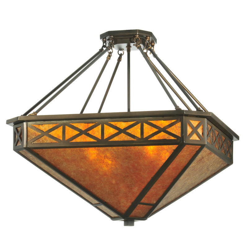 Meyda Tiffany 110803 Four Light Inverted Pendant, Antique Copper