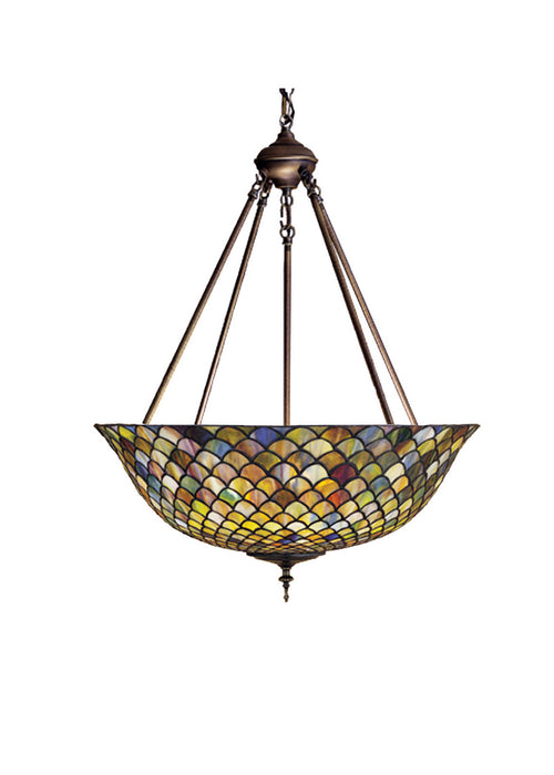 Meyda Tiffany 111082 Three Light Inverted Pendant, Craftsman Brown