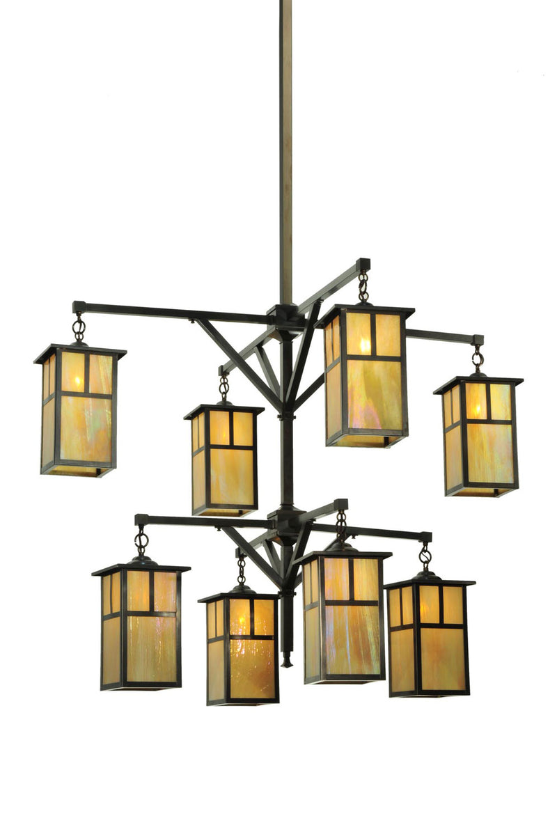 Meyda Tiffany 111106 Eight Light Chandelier, Craftsman Brown