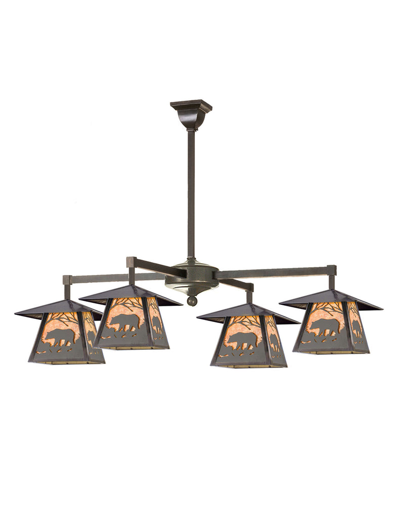 Meyda Tiffany 111205 Four Light Chandelier, Craftsman Brown