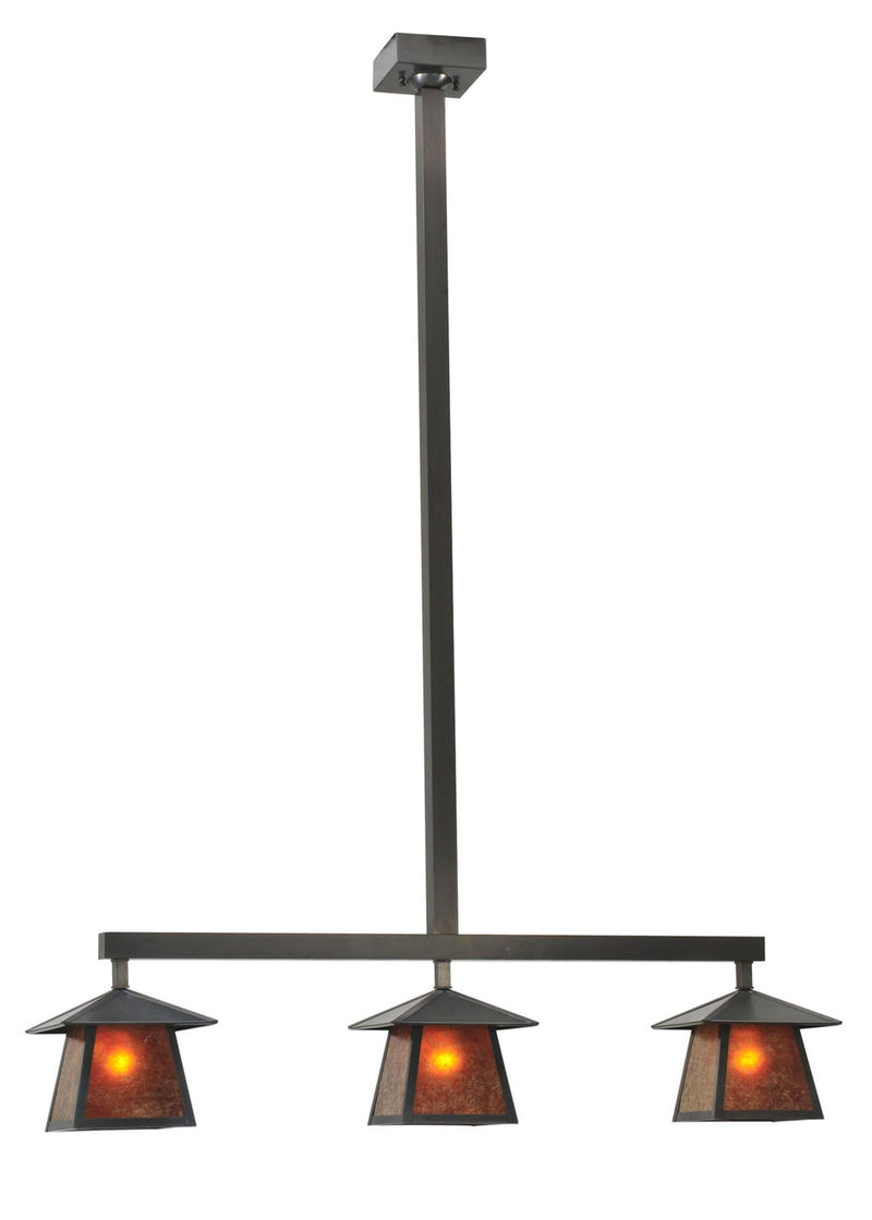 Meyda Tiffany 111206 Three Light Island Pendant, Craftsman Brown