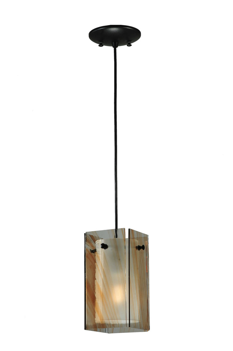 Meyda Tiffany 111279 One Light Mini Pendant, Cognac Swirl (Amber)