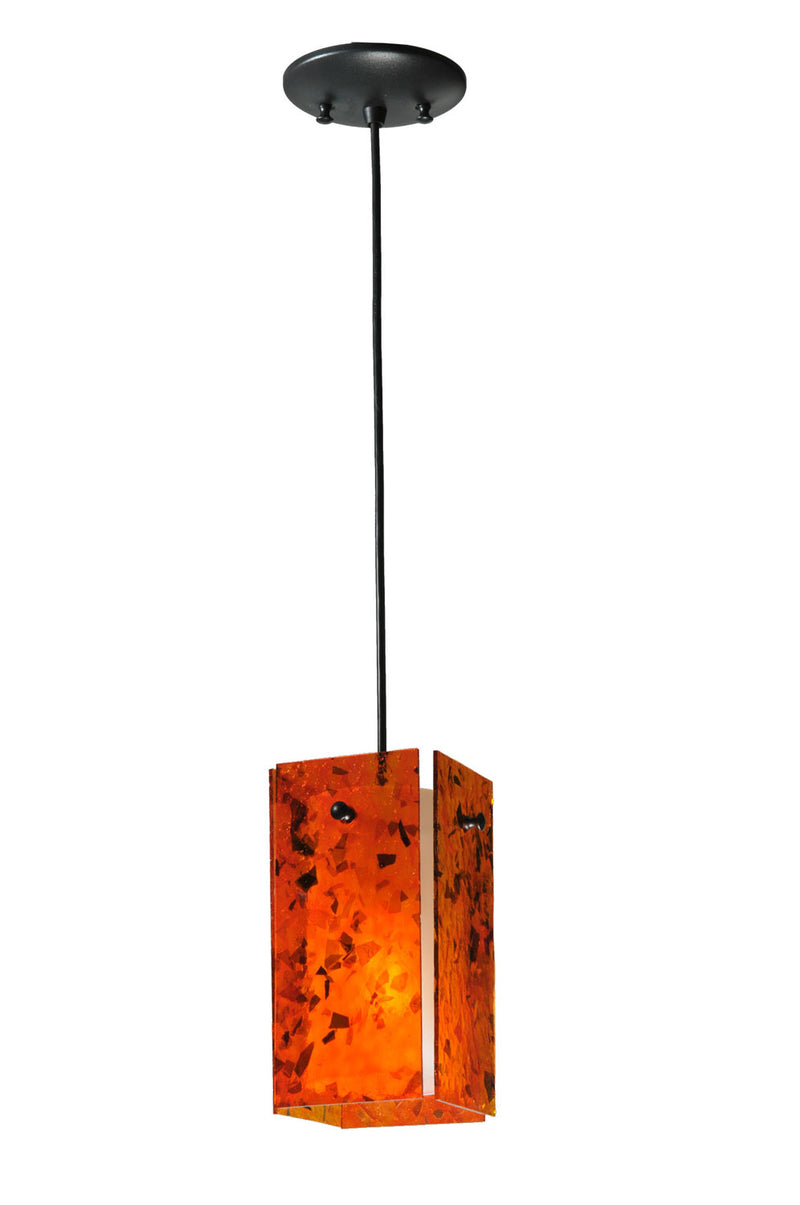 Meyda Tiffany 111290 One Light Mini Pendant, Magma (Orange)