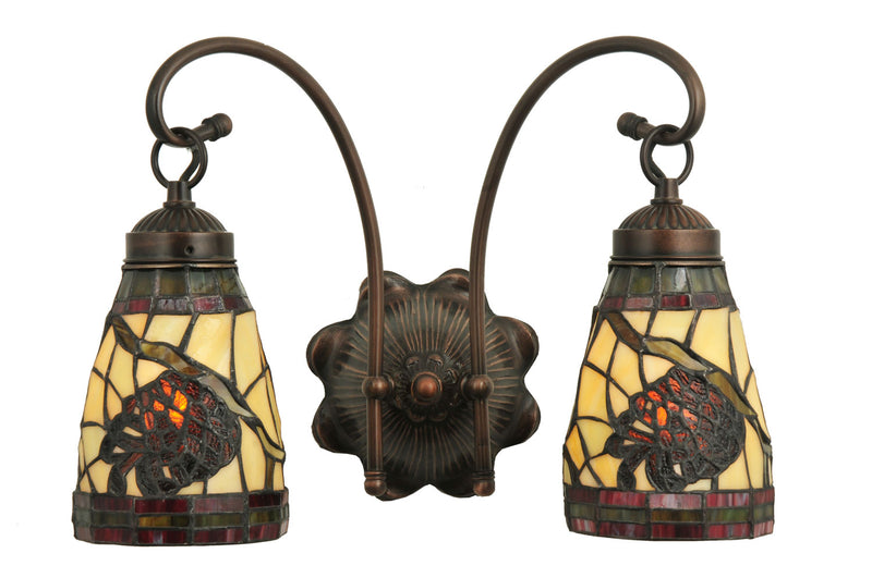 Meyda Tiffany 111324 Two Light Wall Sconce, Mahogany Bronze