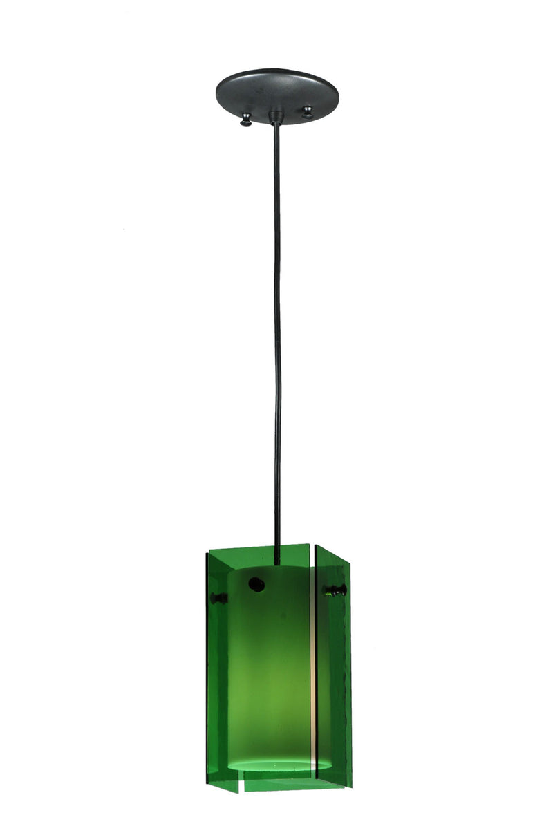 Meyda Tiffany 111341 One Light Mini Pendant, Black Metal