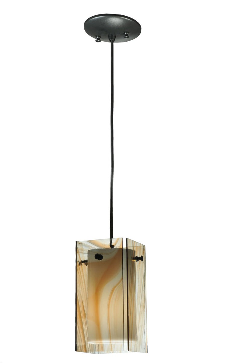 Meyda Tiffany 111347 One Light Mini Pendant, Black Metal