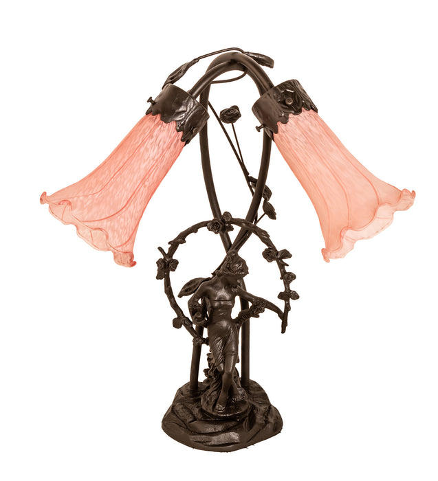 Meyda Tiffany 17858 Two Light Accent Lamp, Mahogany Bronze