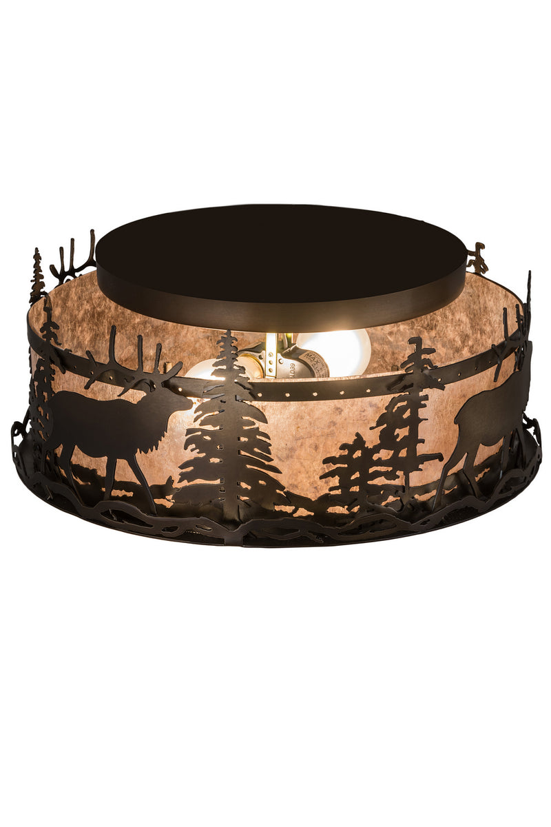 Meyda Tiffany 24467 Two Light Flushmount, Antique Copper