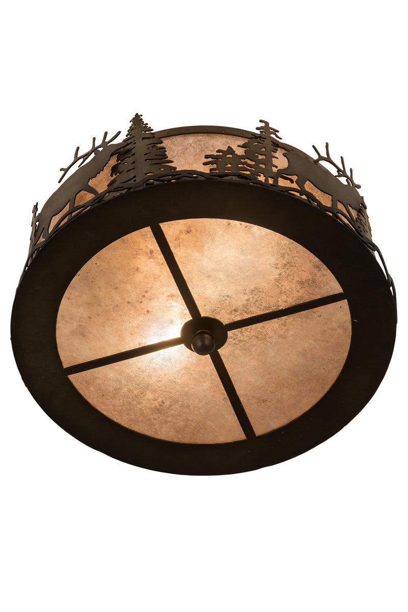 Meyda Tiffany 24467 Two Light Flushmount, Antique Copper