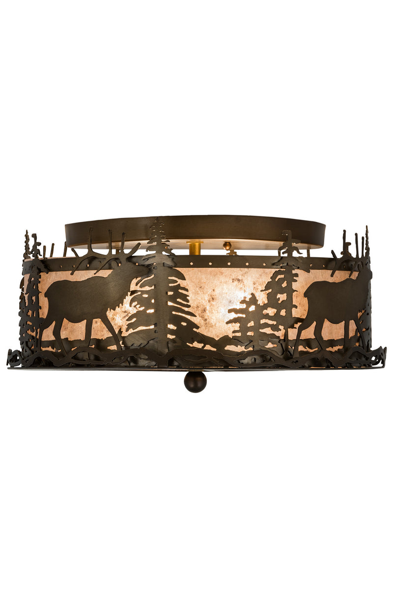 Meyda Tiffany 24467 Two Light Flushmount, Antique Copper